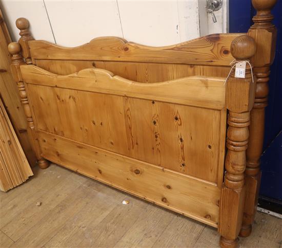 A Victorian style pine bedframe W.170cm